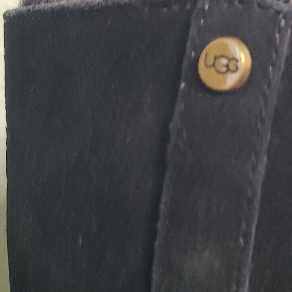 UGG Australia Kasen Boots Tall Black Suede Heeled Sheepskin Lined Womens SZ 9.5 - Picture 6 of 10
